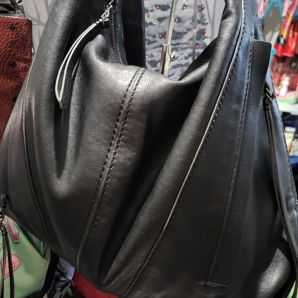 Kooba Purple and Black Leather Shoulder Bag